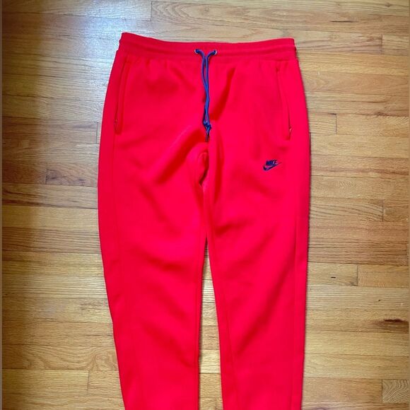 Nike MENS Tech Fleece Joggers Pants Cuffed University Red Black Sweatpants XL - Picture 5 of 12